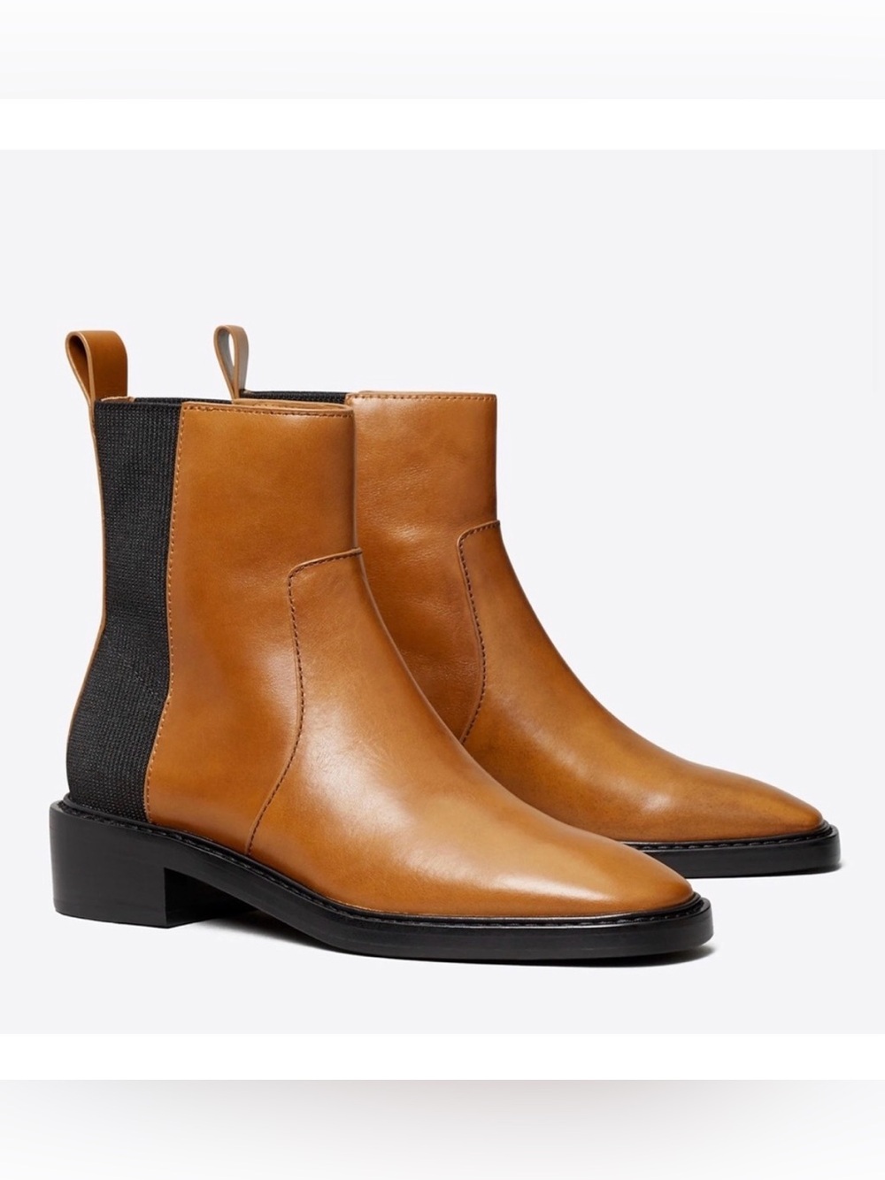 Tory Burtch Leather Chelsea Boots- Bonnie Brown and Perfect Black- like new!